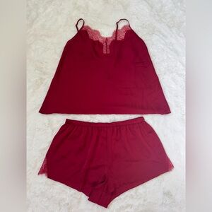 Victoria's Secret Lace-Trim Satin pjs set